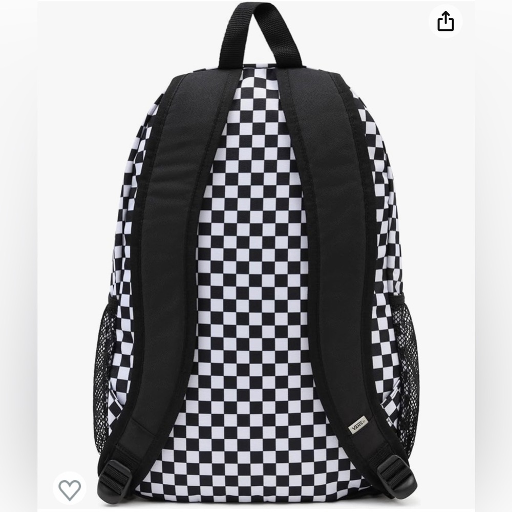 Vans Unisex-Adult Casual Backpack Checkerboard Black-white - Picture 2 of 5